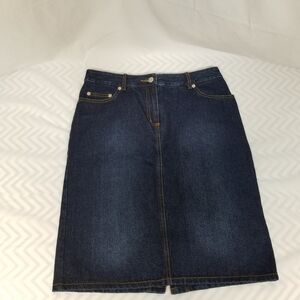 Isaac Mizrahi Dark Blue Denim Staight Skirt Size 6